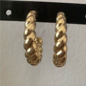 Gold braided hoops
